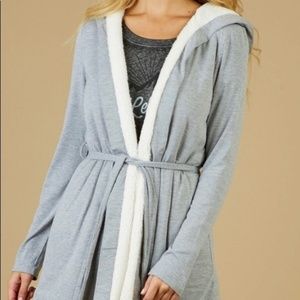 Altar’d State Grey Warm Up Robe With Hood